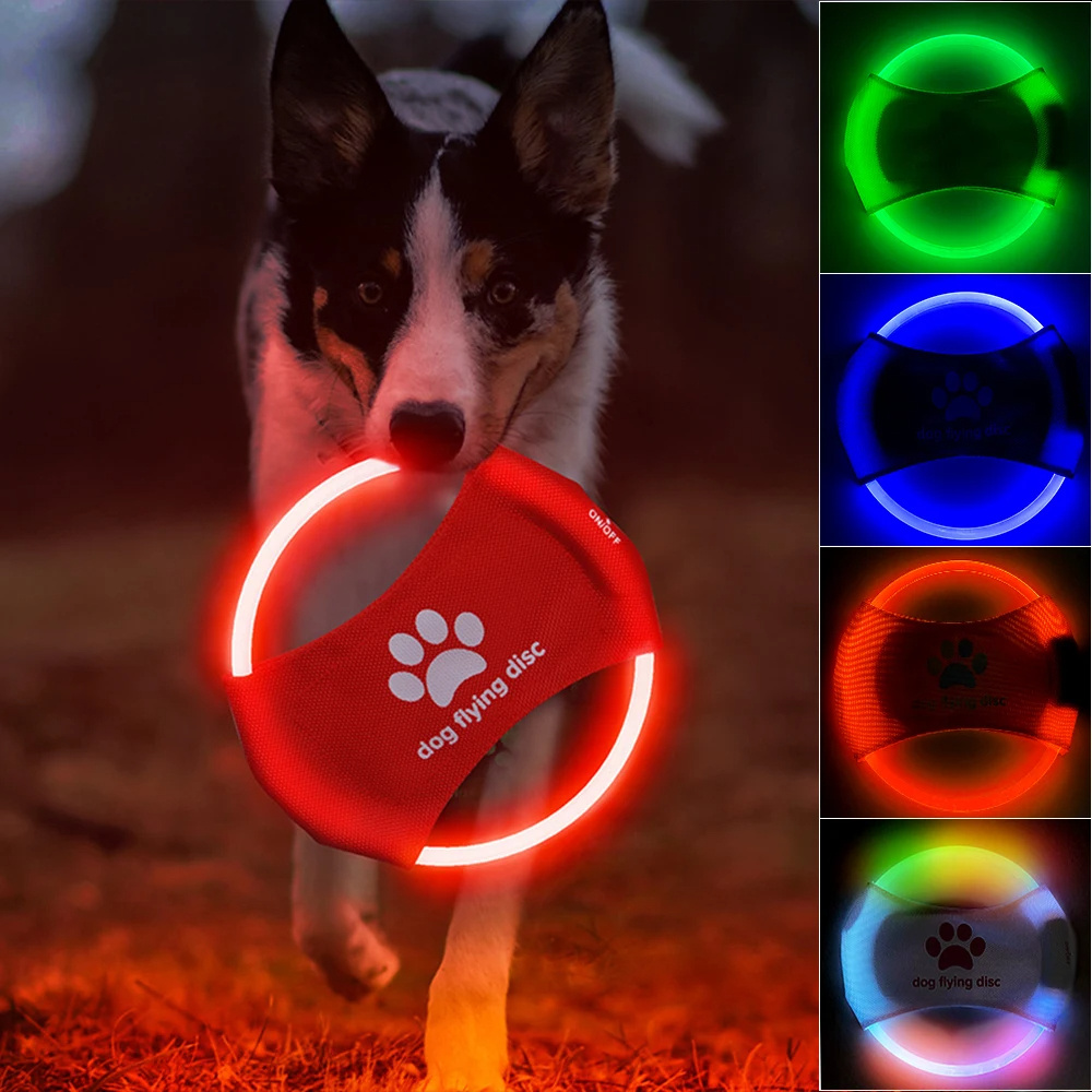 63f0430d-0734-4726-adf2-7fc8b8d43221.jpg Dog Flying Discs Light Glowing LED Luminous Training Interactive Toys Game Flying Discs Dog Toy Pet Dog Accessories Pet Products - Image 1