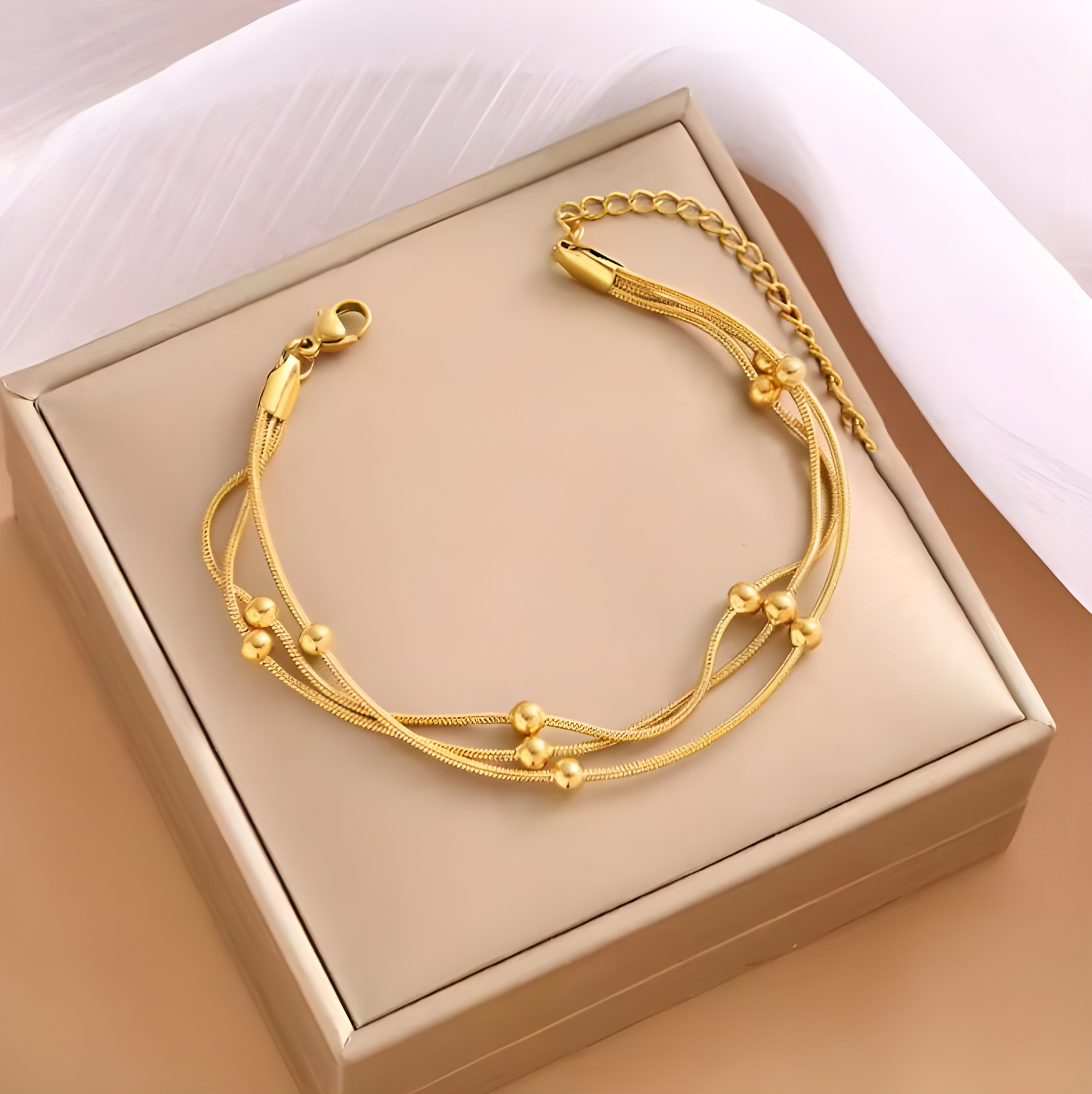 6936faf8-b8ac-428f-a8f2-1443566916a0.jpg Stainless Steel Three-layer Beaded Bracelet Trendy Titanium Steel - Image 1