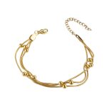 Stainless Steel Three-layer Beaded Bracelet Trendy Titanium Steel - Image 2