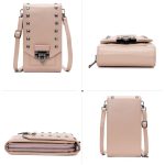 Rivet Design Shoulder Bags Mobile Phone Handbag Solid Color Crossbody Bags Women - Image 3