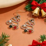 Fashionable Minimalist Geometric Spiral Christmas Tree Stud Earrings - Image 3