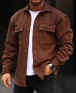 Coat Men Polo Collar Top Men Fashion Work Clothes - Image 4