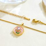 Enamel-flower Necklace For Women Sophisticated And Stylish - Image 5