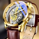 Men Watch Skeleton Automatic Quartz Watch Gold Skeleton Vintage Man Watch Mens Watches Top Brand Luxury - Image 9
