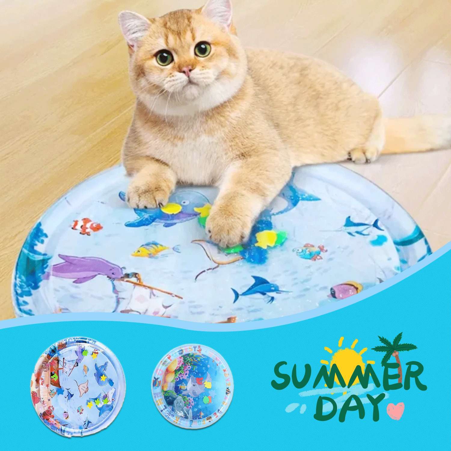 ea67e59f-f281-499c-8e57-97b12e50e261.jpg Summer Cooling Pet Water Bed Cushion Ice Pad Dog Sleeping Square Mat For Puppy Dogs Cats Pet Kennel Cool Cold - Image 1
