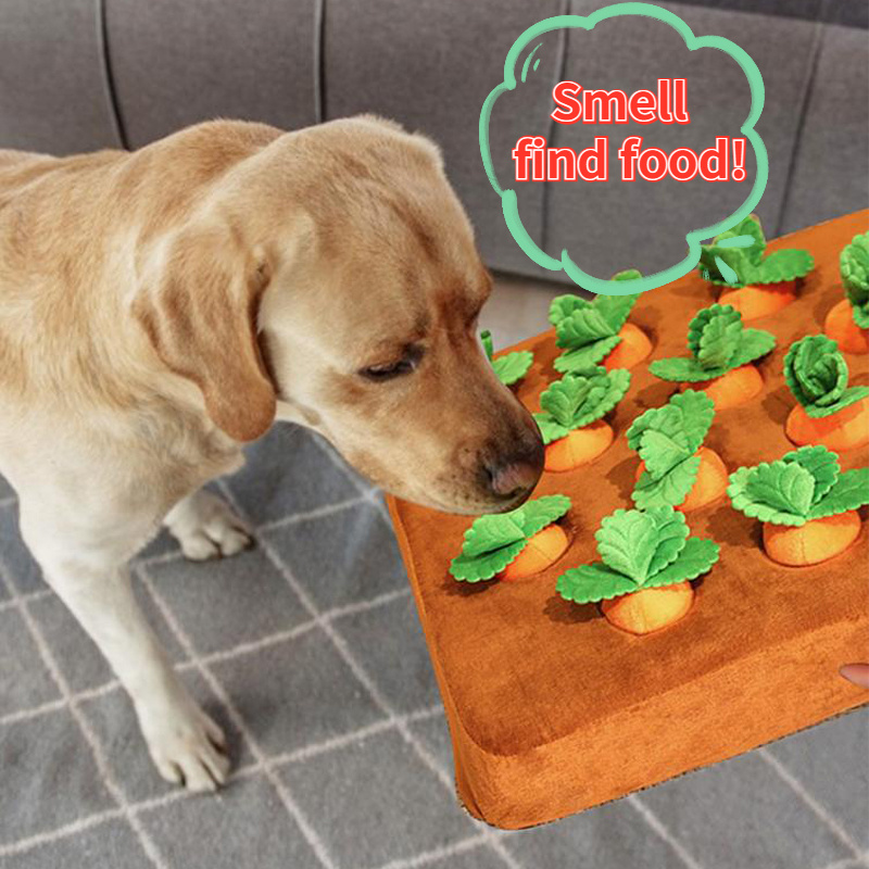 f399b211-3429-4b21-a770-4c3fd8f29384.jpg Pet Dog Toys Carrot Plush Toy Vegetable Chew Toy For Dogs Snuffle Mat For Dogs Cats Durable Chew Puppy Toy Dogs Accessories - Image 1