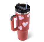 40 Oz Tumbler With Handle Straw Insulated, Stainless Steel Spill Proof Vacuum Coffee Cup Tumbler With Lid Tapered Mug Gifts For Valentine Lover Suitable For Car Gym Office Travel - Image 3
