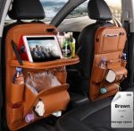 PU Leather Car Storage Bag Multifunction Seat Back Tray Hanging Bag Waterproof Car Organizer Automotive Interior Accessories - Image 3
