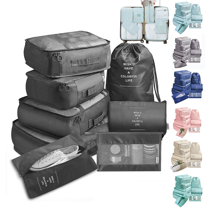 7a103773-12bf-4bc5-8b8d-505a5532d23e.jpg 8-piece Set Luggage Divider Bag Travel Storage Clothes Underwear Shoes Organizer Packing Cube Bag - Image 1