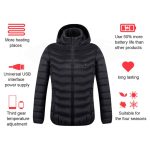 Winter Heated Jacket USB Electric Cotton Coat Zip-up Heater Thermal Clothing Heating Vest For Men - Image 4