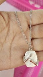 Unique Square Baroque Pearl Couple Pendant Necklace Valentines Day Lover Gift Party Jewelry - Image 3