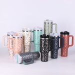 40 Oz Tumbler With Handle Straw Insulated, Stainless Steel Spill Proof Vacuum Coffee Cup Tumbler With Lid Tapered Mug Gifts For Valentine Lover Suitable For Car Gym Office Travel - Image 4
