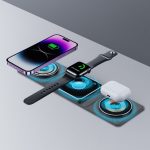 3 IN 1 Magnetic Folding Wireless Charger Station For IPhone Transparent Fast Charging For IWatch And Airpods - Image 4