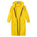 Hooded Long Sleeve Sweater Fleece Long Jacket - Image 4
