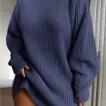 Solid Turtleneck Long Sweater Winter Warm Women Sweater Dress - Image 4