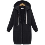 Hooded Long Sleeve Sweater Fleece Long Jacket - Image 2