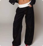 Loose-fitting Straight-leg Jeans With Pockets Fashion Casual Trousers Street-style Pants Women's Clothing - Image 4