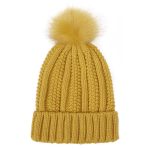 Winter Knitted Hats Fashion Stretchy Lined Skull Hats For Women Faux Fur Pom Pom Hat Keep Warming Beanie Hat - Image 2