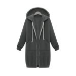 Hooded Long Sleeve Sweater Fleece Long Jacket - Image 3