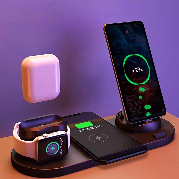 fff10a96-1ead-4c85-a759-a3de932d9637.jpg Wireless Charger For IPhone Fast Charger For Phone Fast Charging Pad For Phone Watch 6 In 1 Charging Dock Station - Image 1