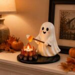 Halloween Campfire Tealight Holder Multi-Purpose Resin Candle Holder Figurine Reusable Craft Figurine Ornaments Gift For Friend - Image 3