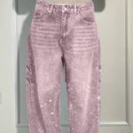Ins Shiny Straight Jeans With Pockets Fashion Loose Wide-leg Pants For Women Street-style Trousers - Image 3