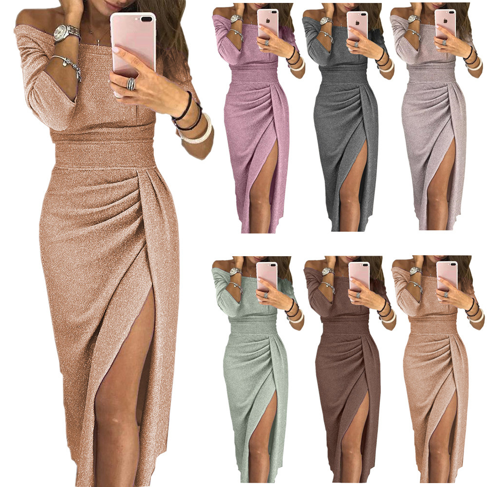 23017687040.jpg Ladies Bag Hip Neck Collar Dress Bright Crystal Dress Skirt - Image 1