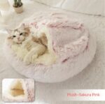 2 In 1 Dog And Cat Bed Pet Winter Bed Round Plush Warm Bed House Soft Long Plush Pets Bed Pet Products - Image 4