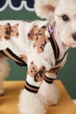 Dog Cat Sweater Preppy Style V-neck Striped Vest Pet Puppy Winter Warm Clothes Apparel For Dogs Cats - Image 2