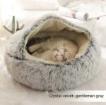 2 In 1 Dog And Cat Bed Pet Winter Bed Round Plush Warm Bed House Soft Long Plush Pets Bed Pet Products - Image 3