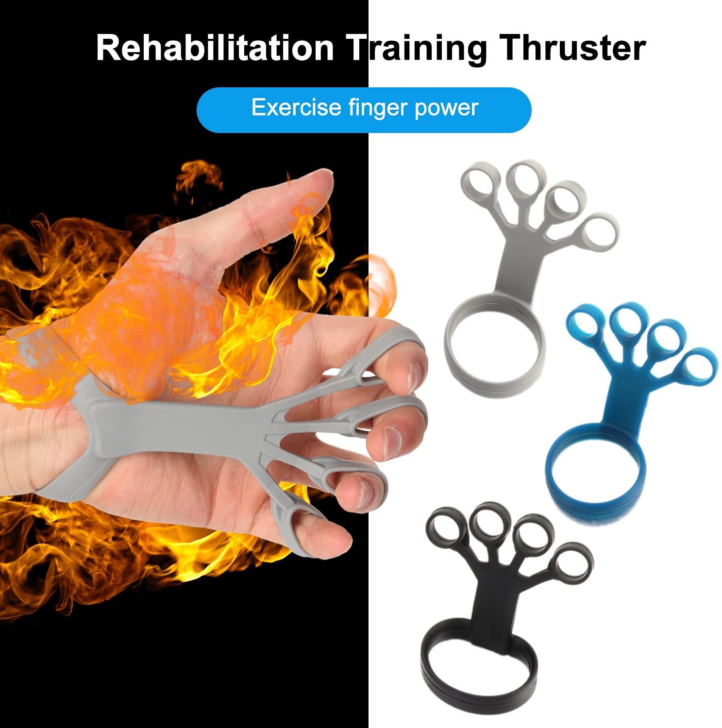 4d1023fa-0bb9-4e5f-adf2-d16ddf047b9f.jpg Silicone Grip Device Finger Exercise Stretcher Arthritis Hand Grip Trainer Strengthen Rehabilitation Training To Relieve Pain - Image 1