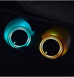 Colorful Cup Holder LED Light-up Coaster Solar & USB Charging Non-slip Coaster Ambient Light For Car Automatically - Image 2
