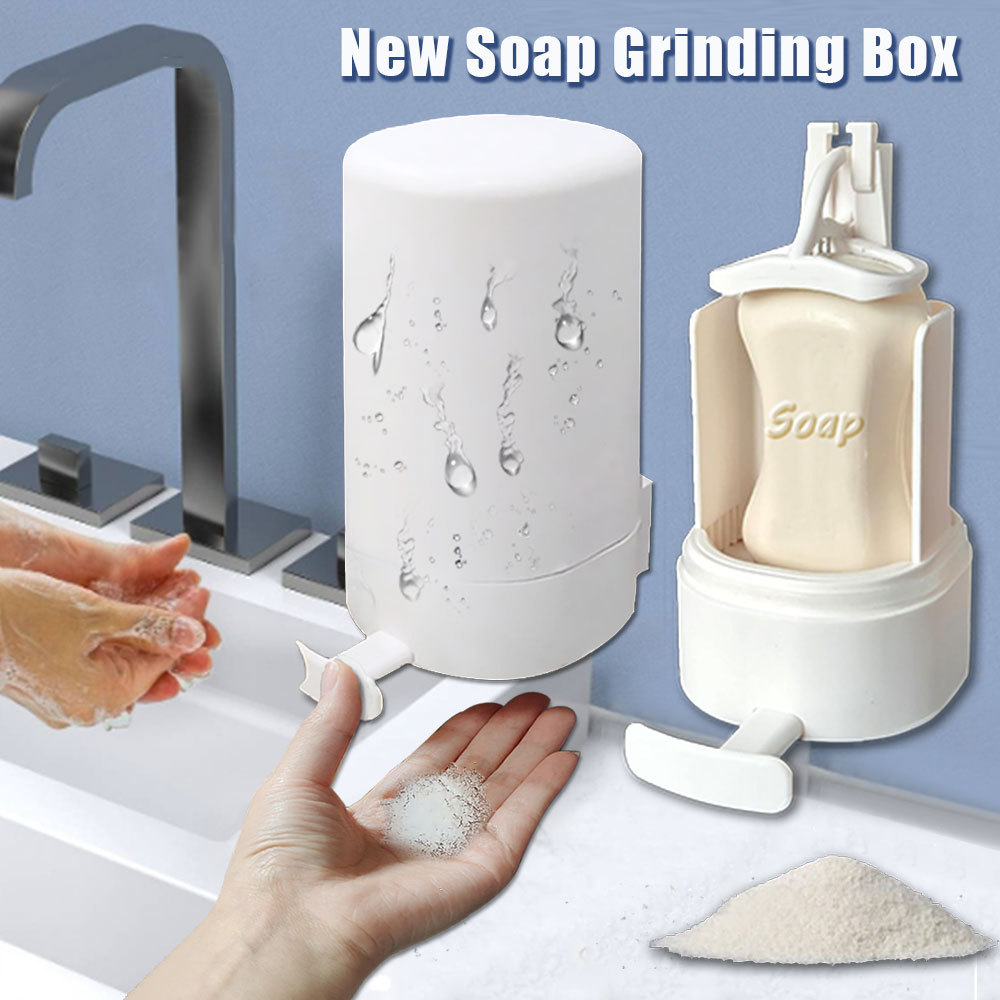 852c1369-59d1-4fe8-abd2-d2ab6fdca89c.jpg Soap Grinder Dispenser Soap Box Wall Mounted Dry Organizer Box Soap Powder Grinding Box For Restaurant Kitchen Office Gyms Hotel - Image 1