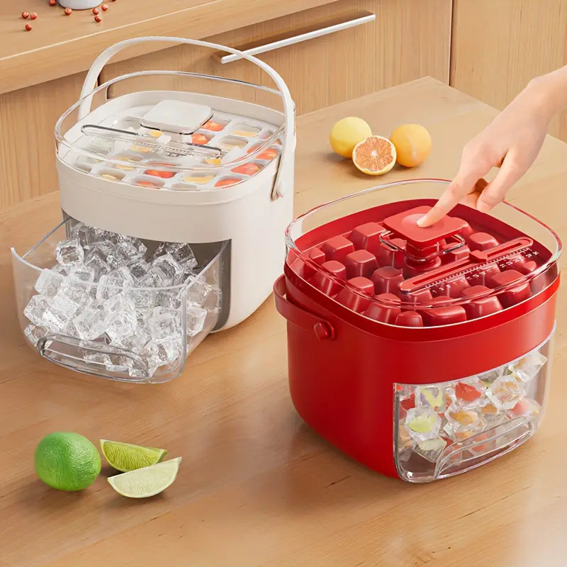 8828d7e0-2b97-4a55-96c2-a0846ae244ce.jpg Press-type Convenient Outdoor Portable Ice Tray Large Capacity Ice Bucket 48 Extra-Large Ice Maker Food Grade Plastic Storage Tray Essential Kitchen Gadget - Image 1