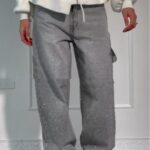 Ins Shiny Straight Jeans With Pockets Fashion Loose Wide-leg Pants For Women Street-style Trousers - Image 2