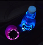 Colorful Cup Holder LED Light-up Coaster Solar & USB Charging Non-slip Coaster Ambient Light For Car Automatically - Image 3