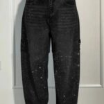 Ins Shiny Straight Jeans With Pockets Fashion Loose Wide-leg Pants For Women Street-style Trousers - Image 6