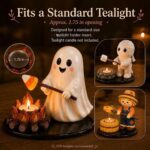 Halloween Campfire Tealight Holder Multi-Purpose Resin Candle Holder Figurine Reusable Craft Figurine Ornaments Gift For Friend - Image 4