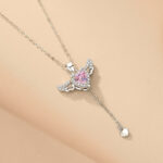 Moving Cupid Heart Angel Wings Tassel Necklace With Crystal Clavicle Chain Women Jewelry Gift Valentine's Day - Image 4