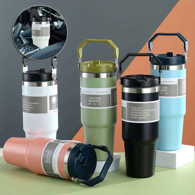 05cf0b9b-d182-49a4-916c-3918d282a0f9.jpg Portable Car Cup Stainless Steel Cup Travel Sports Water Bottle With Handle Cover Coffee Tumbler Cup - Image 1