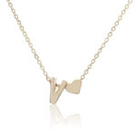 Peach Heart Shaped Letter Necklace Clavicle Chain Necklace - Image 2