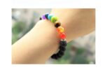 Handmade Black Lava Seven Chakra Healing Balance Beaded Bracelet - Image 4