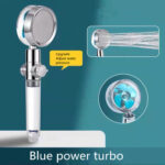 Shower Head Water Saving Flow 360 Degrees Rotating With Small Fan ABS Rain High Pressure Spray Nozzle Bathroom Accessories - Image 2