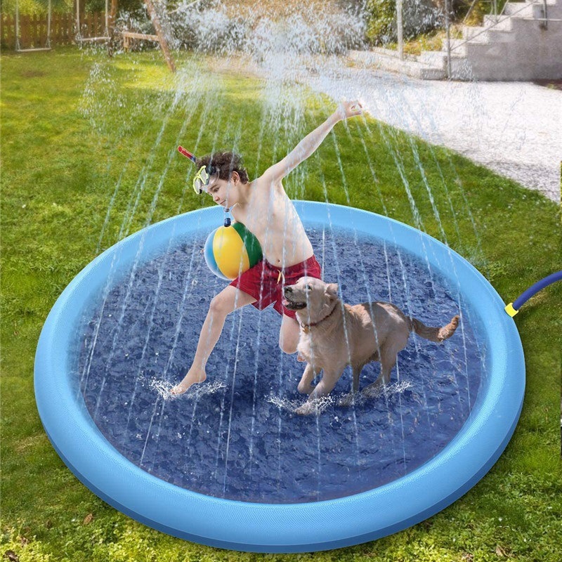 1856716883537.jpg Non-Slip Splash Pad For Kids And Pet Dog Pool Summer Outdoor Water Toys Fun Backyard Fountain Play Mat - Image 1