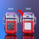 Transparent Shell Double Arc Lighter  Waterproof And Windproof Outdoor Lighter Lighting Multi-purpose Electronic Cigarette Lighter - Image 4