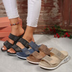New Air Cushion Wedges Sandals Summer Casual Rhinestone Slides Roman Sandals For Women Non-slip Beach Shoes - Image 4