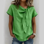 Women's Summer Short Sleeve Casual T-Shirt - Cotton Blend Lightweight Everyday Top For Daily Wear - Image 2