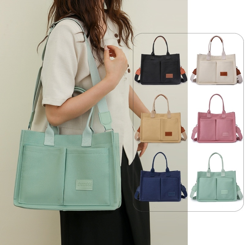 31364f66-6c2e-4fc0-b7bf-5798b28ea630.jpg Casual Daily Canvas Tote Shoulder Bags Women Mommy Bag Large Capacity Messenger Multi Pocket Crossbody Chic Reusable Hand Bag - Image 1