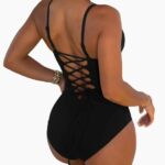 Summer Bikini Backless String Large Size Sexy Solid Color Triangle One-piece Swimsuit Womens Clothing