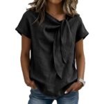 Women's Summer Short Sleeve Casual T-Shirt - Cotton Blend Lightweight Everyday Top For Daily Wear - Image 3